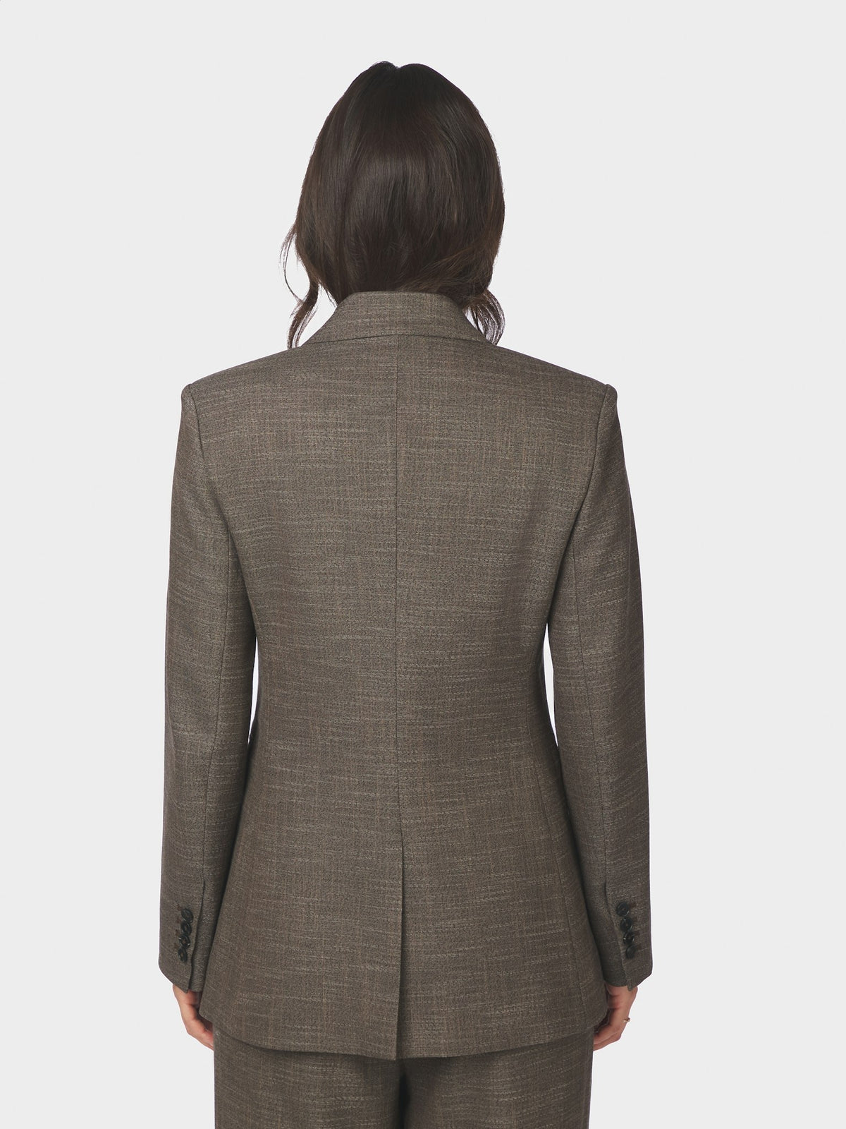 Perine Structure Twill Blazer - Dark Taupe