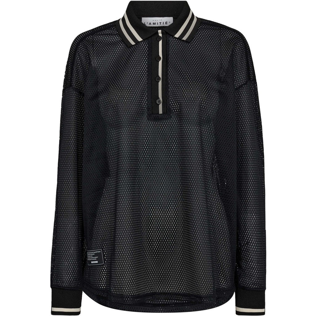 Drift Polo Blouse - Black