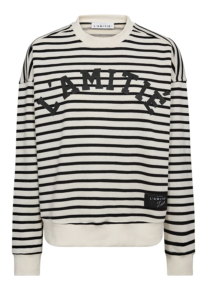 Stripe Logo Sweat - Offwhite Black
