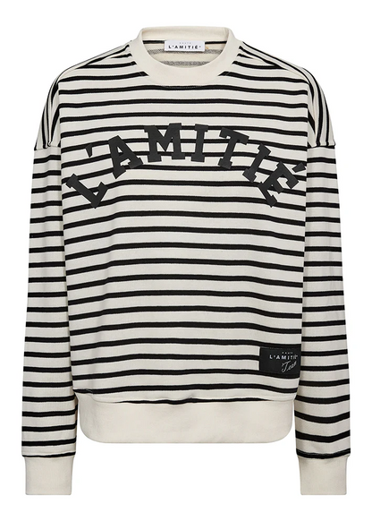 Stripe Logo Sweat - Offwhite Black