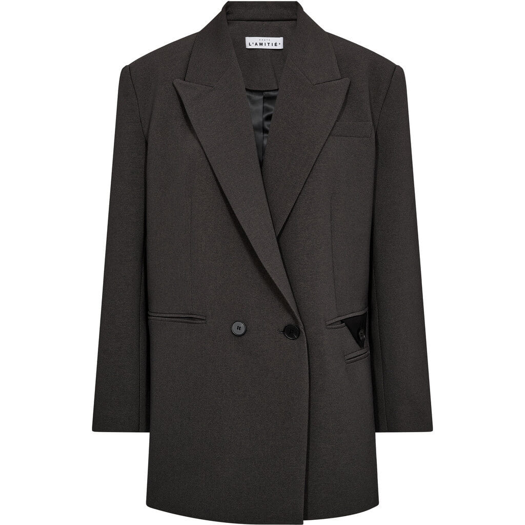 Emerald Oversize Triangle Blazer - Dark Grey