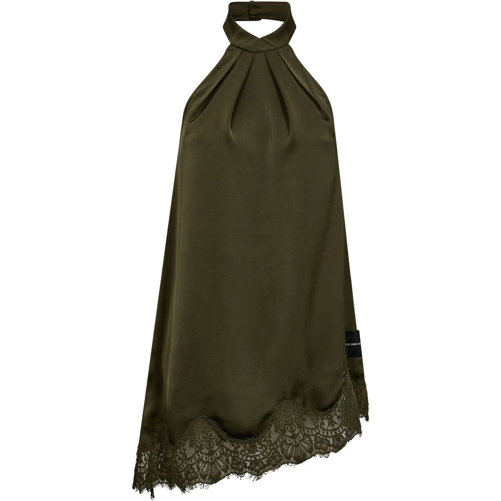 Naomi Asym Halter Top - Army