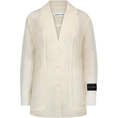 Ring Organza Blazer Shirt - Pale Yellow