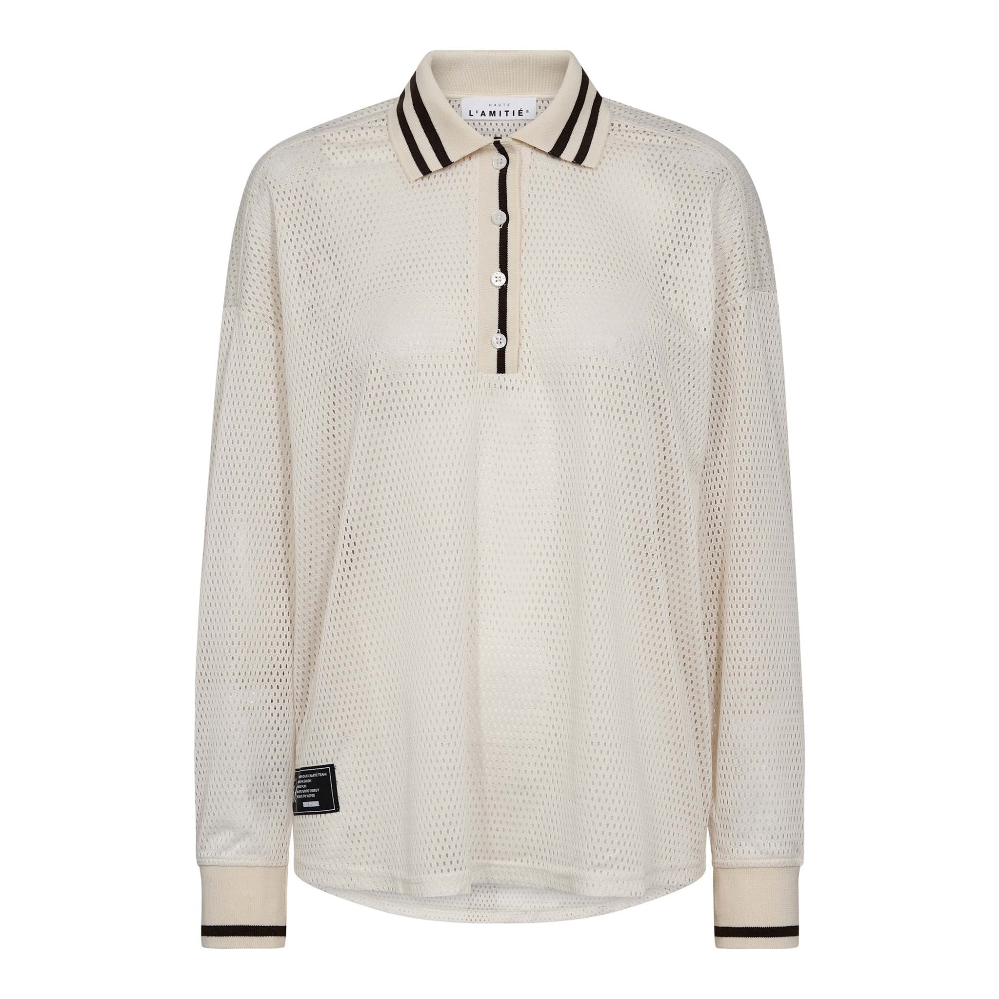 Drift Polo Blouse - Pearl
