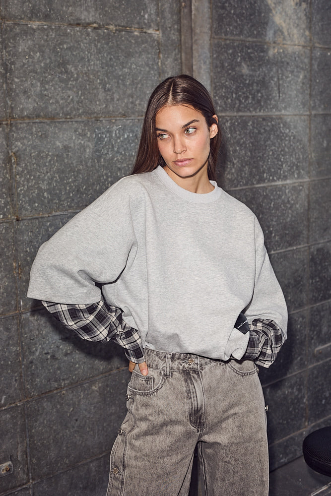 Sweat LS Shirt Mix - Grey Mel