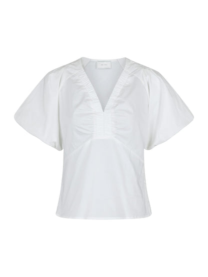 Irina Poplin Blouse - White