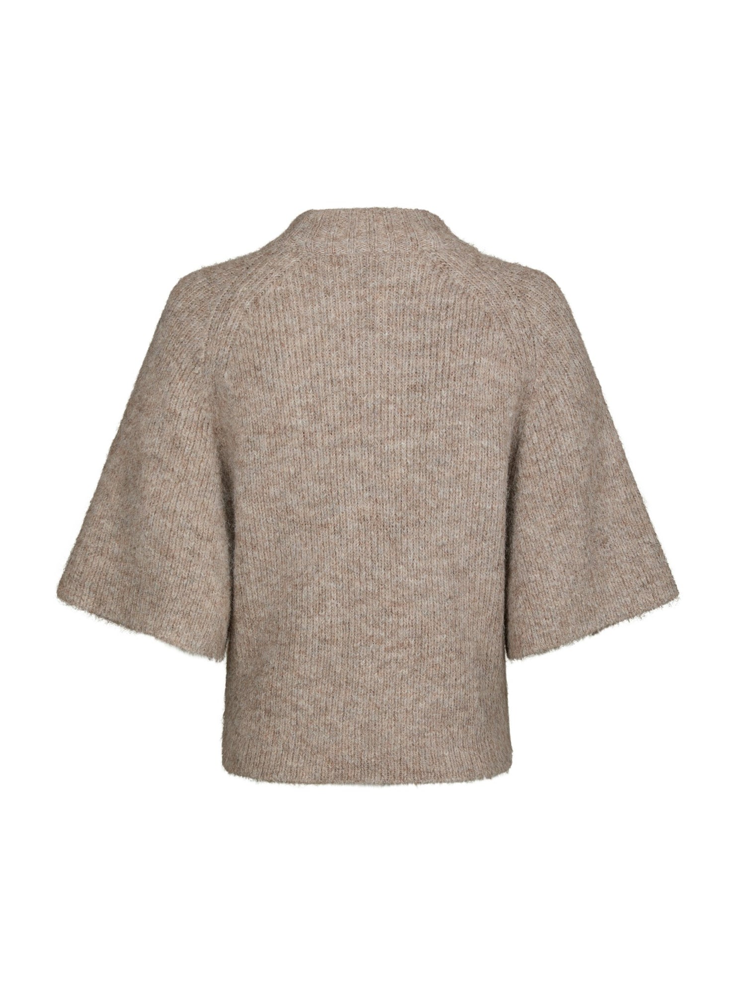 Bandi Fluffy Knit Blouse - Beige Melange