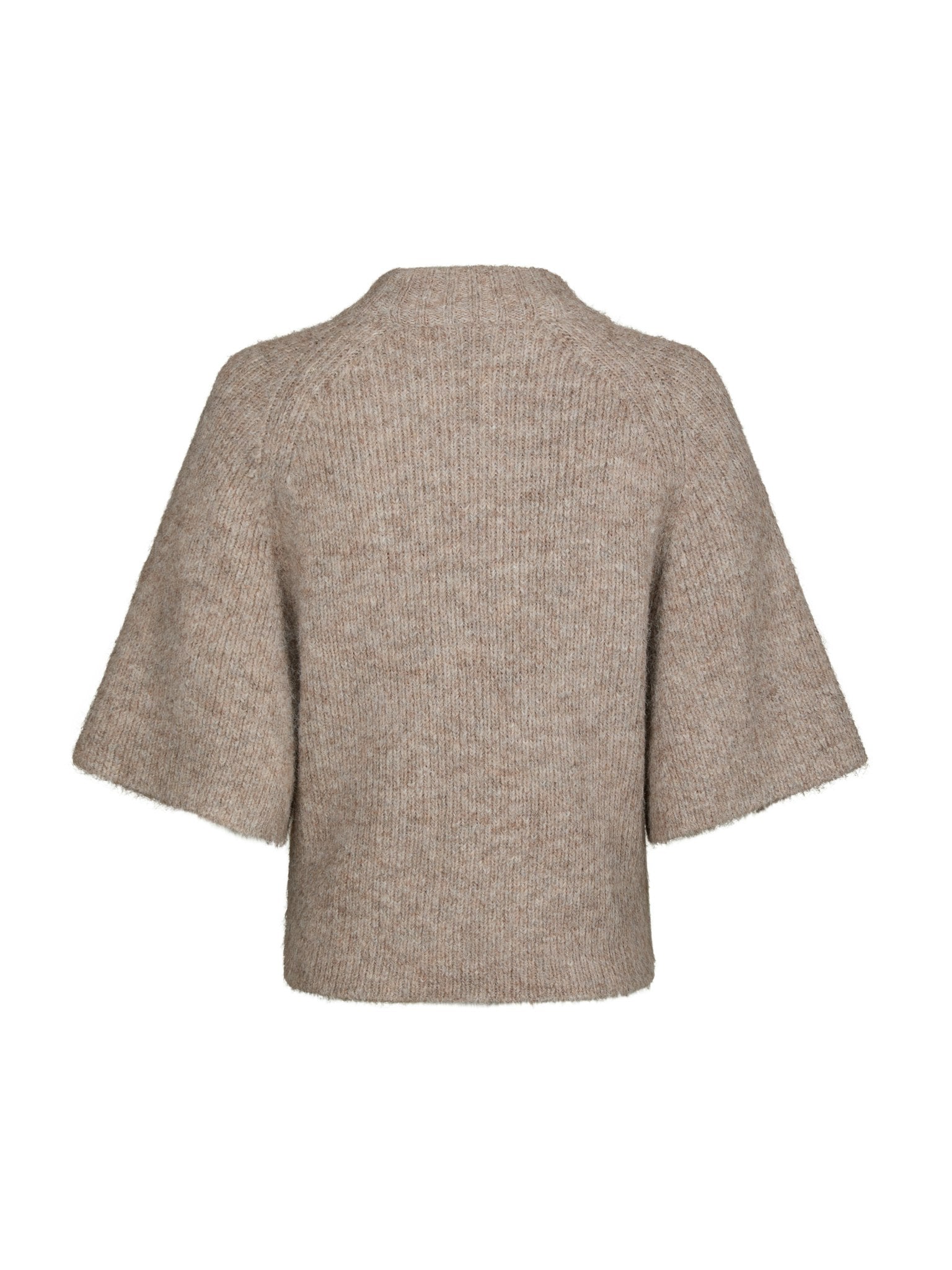 Bandi Fluffy Knit Blouse - Beige Melange