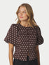 Anela Dot Blouse - Brown