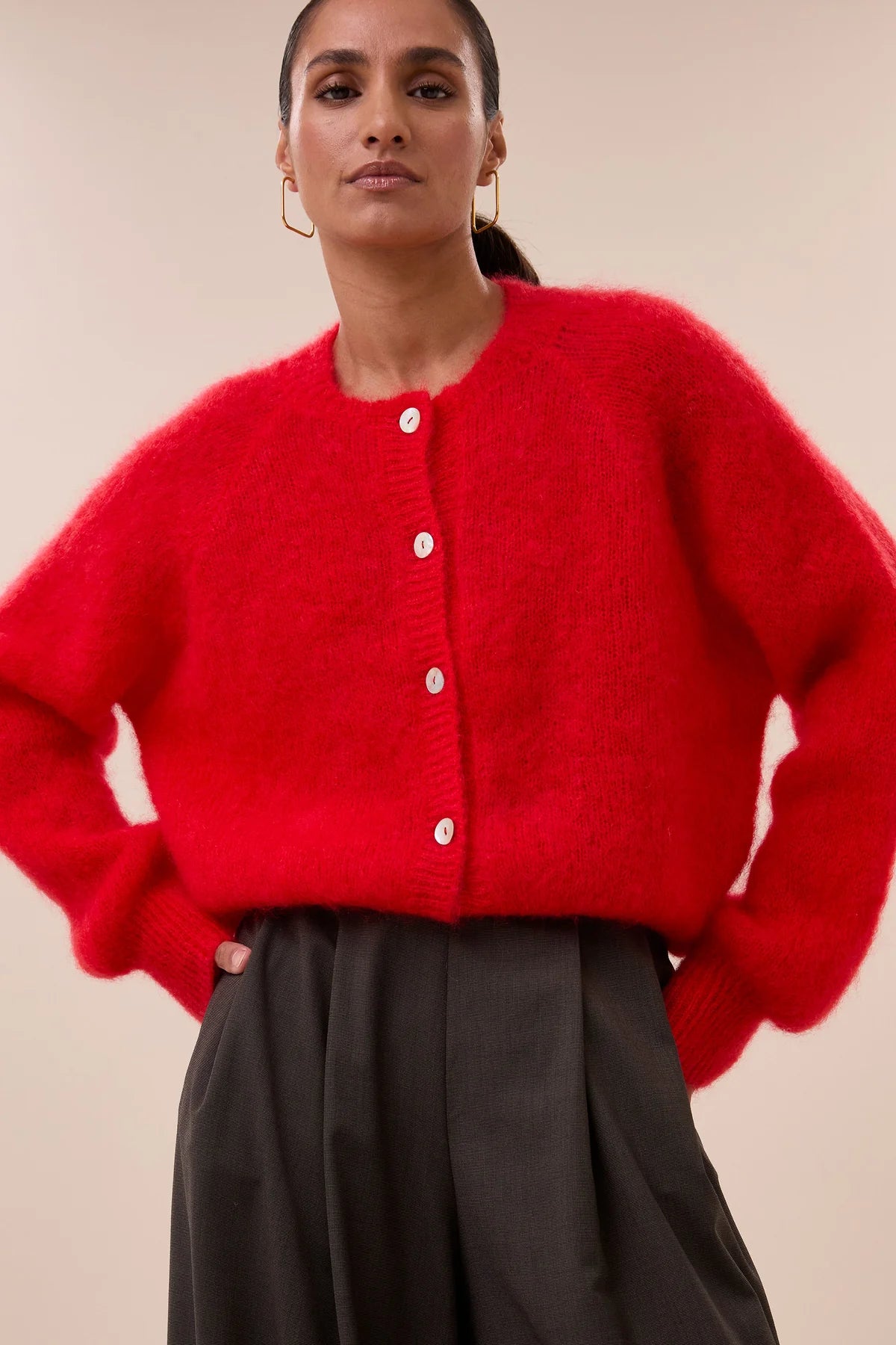 Sian Cardigan - Poppy red