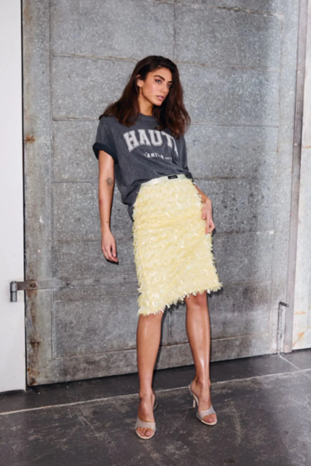 Limone Pencil Skirt - Pale Yellow