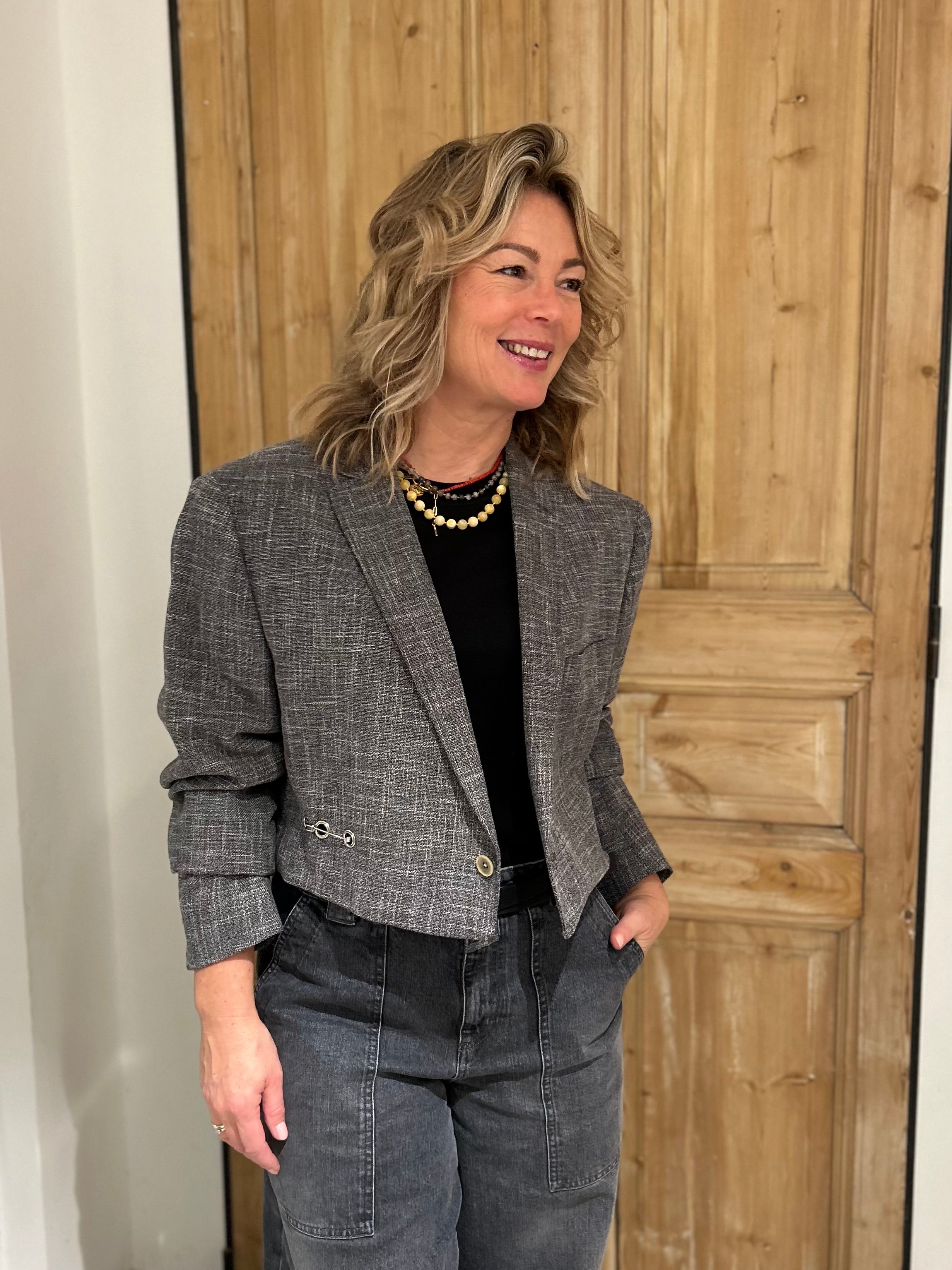 Blazer short - Grijs melee