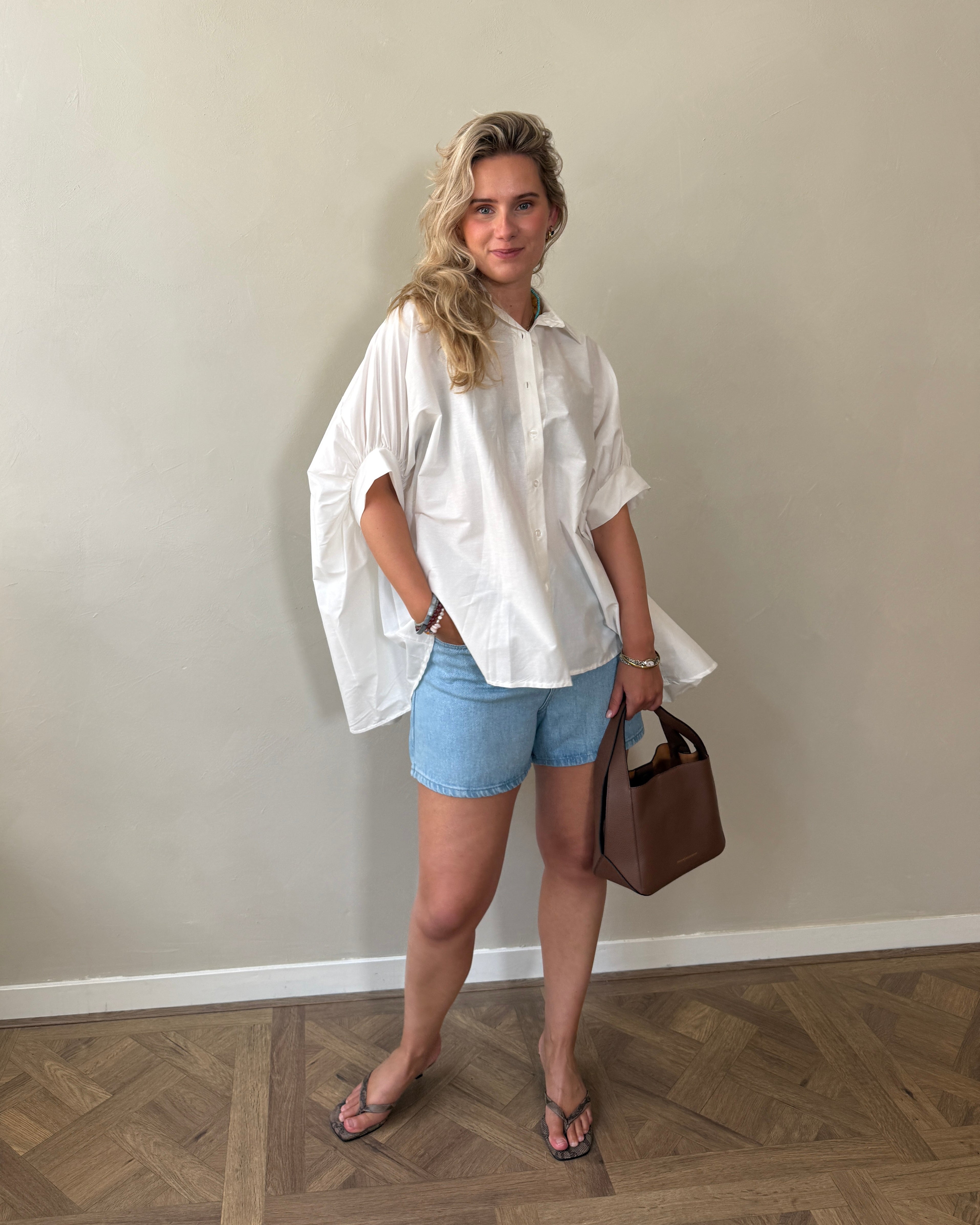 Wide Button Blouse - Off White
