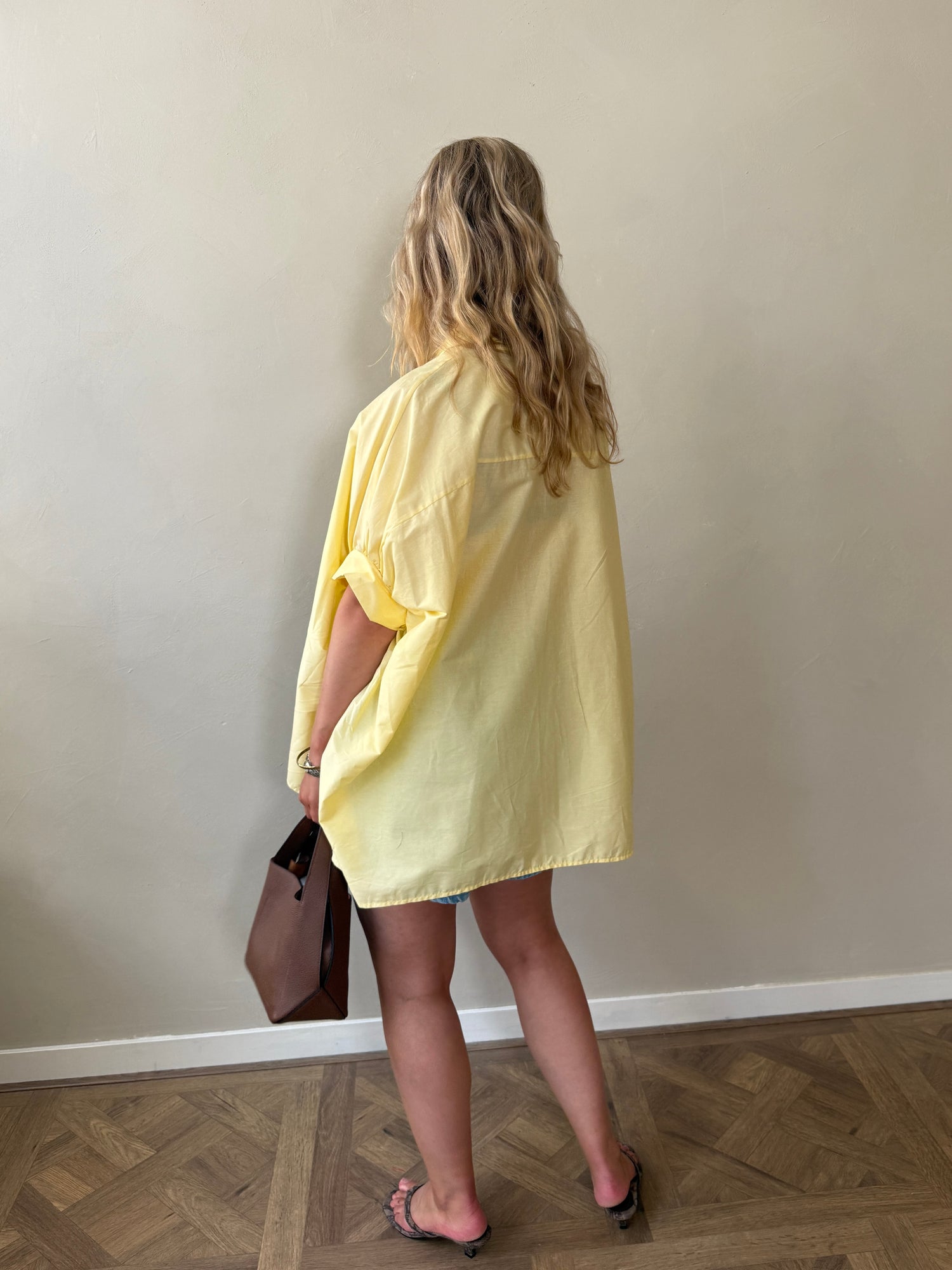 Wide Button Blouse - Yellow