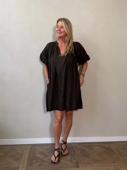 Short Summer Dress - Brown