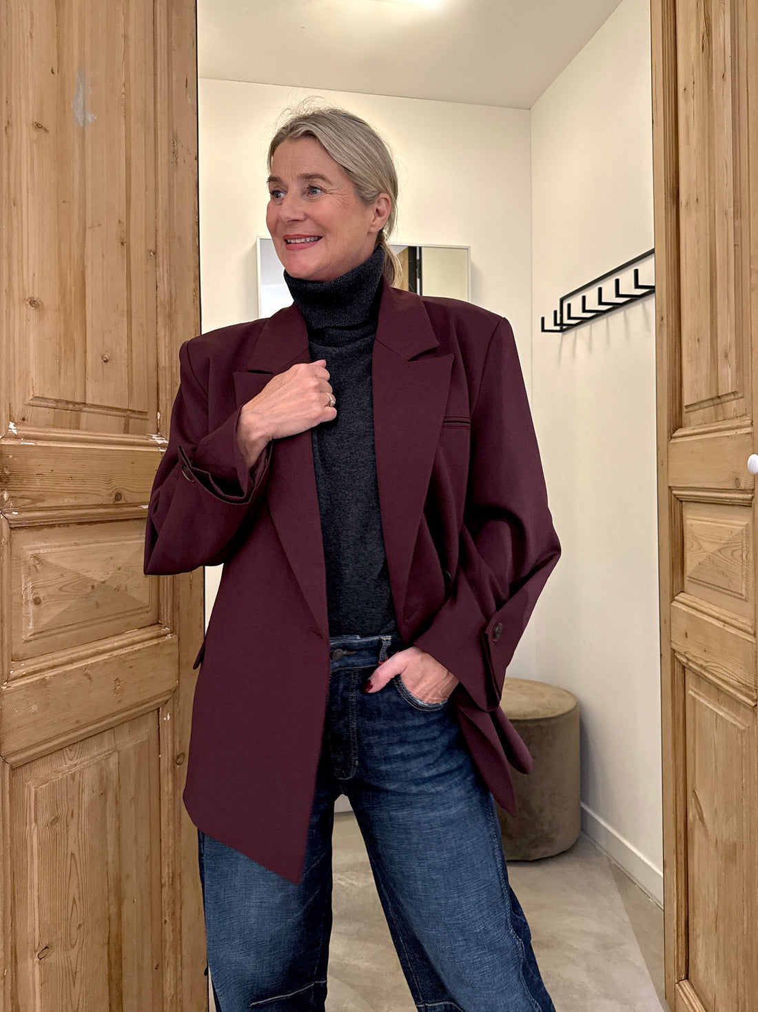 Oversized Blazer - Burgundy
