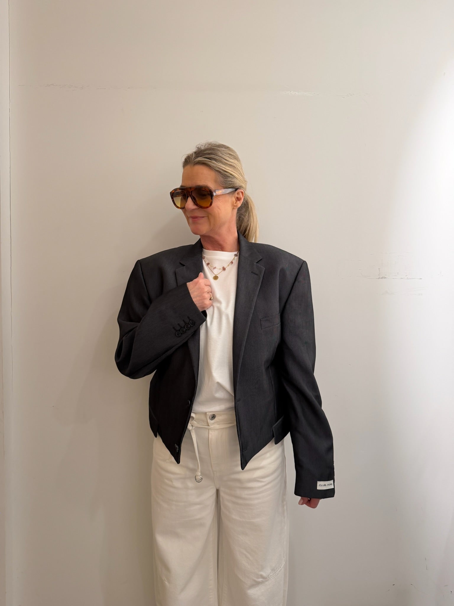 Short Blazer - Pinstripe Light