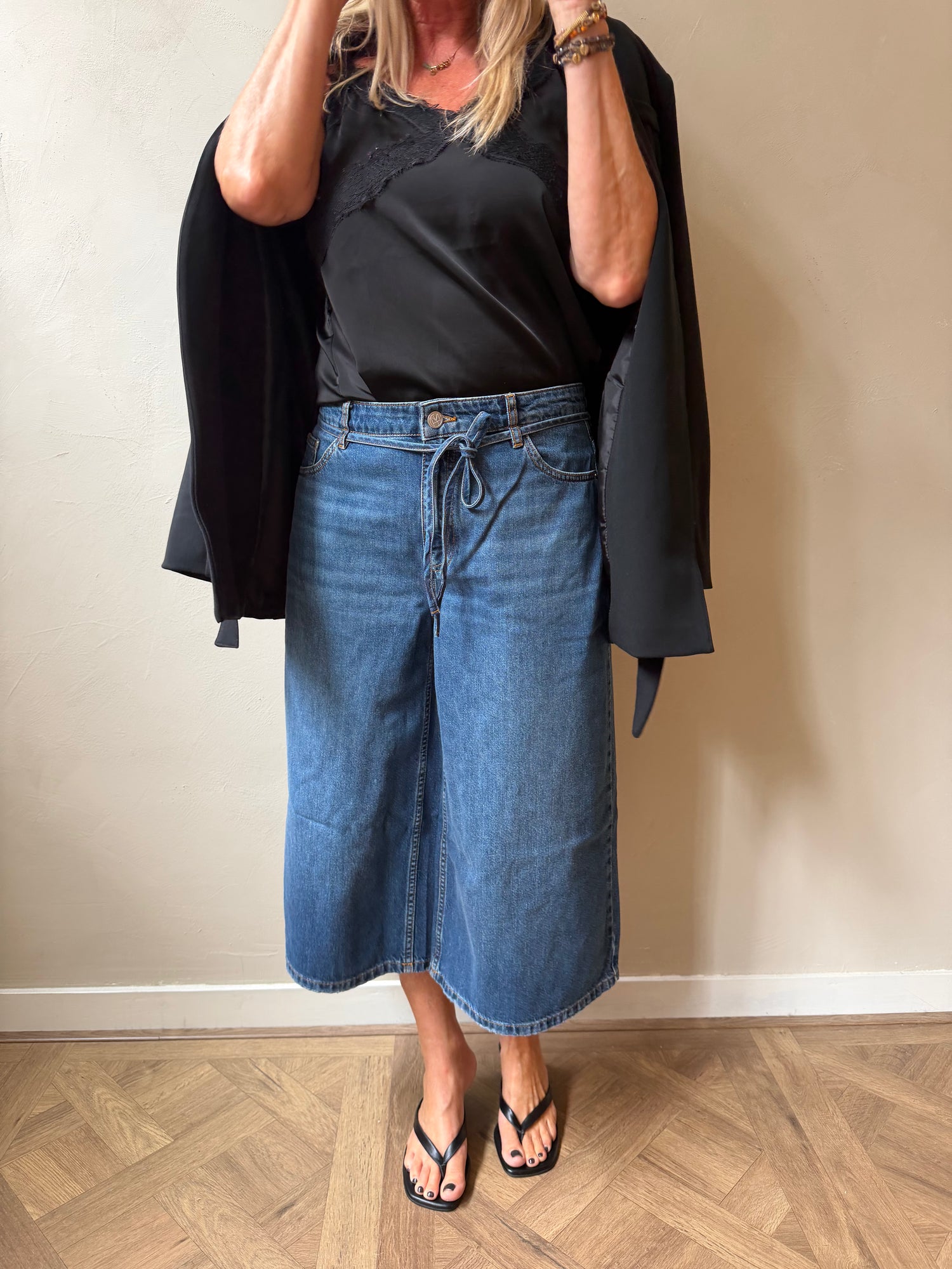 MSCHKine Lis Culotte Jeans - Mid Blue Wash