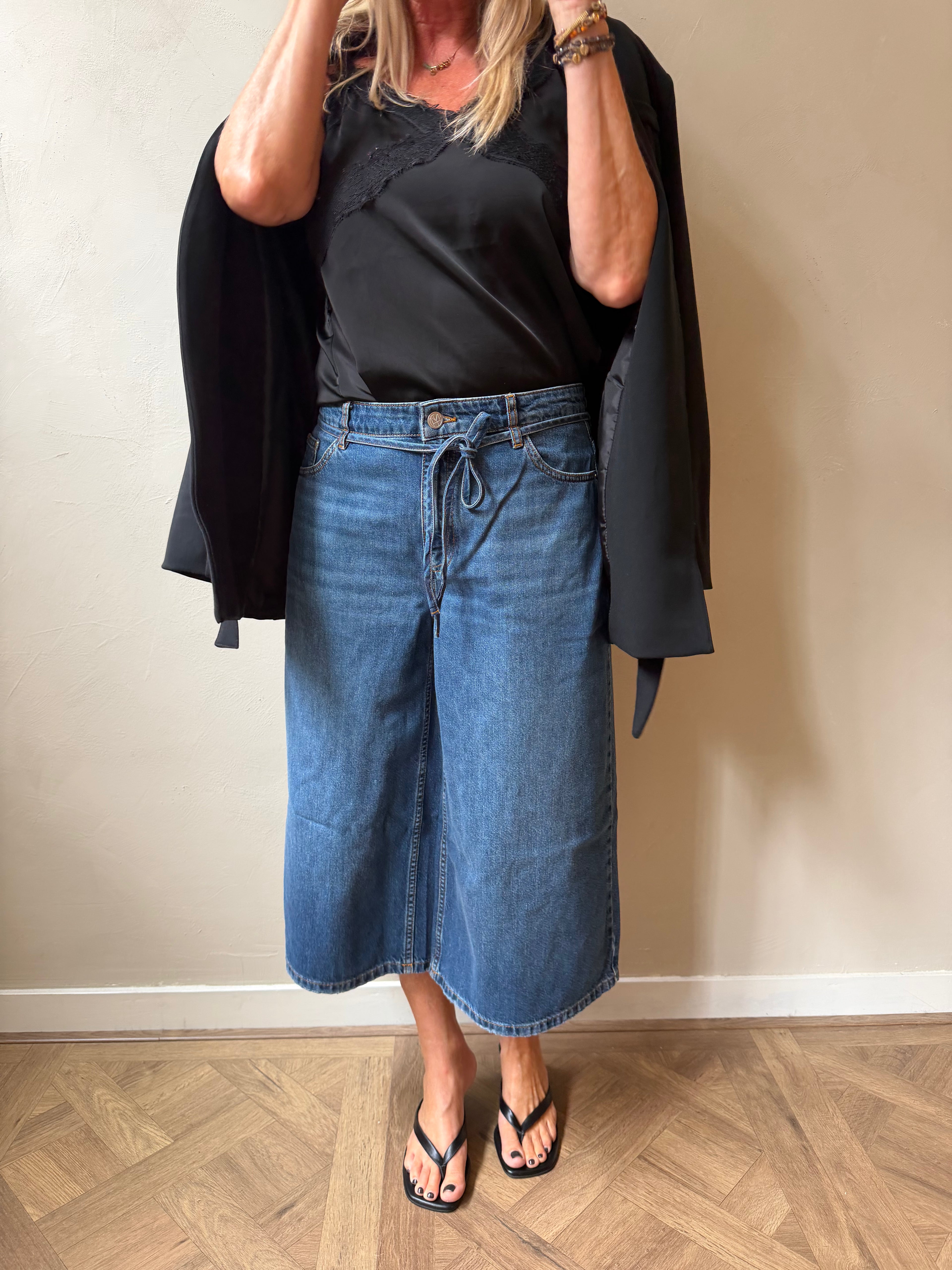 MSCHKine Lis Culotte Jeans - Mid Blue Wash