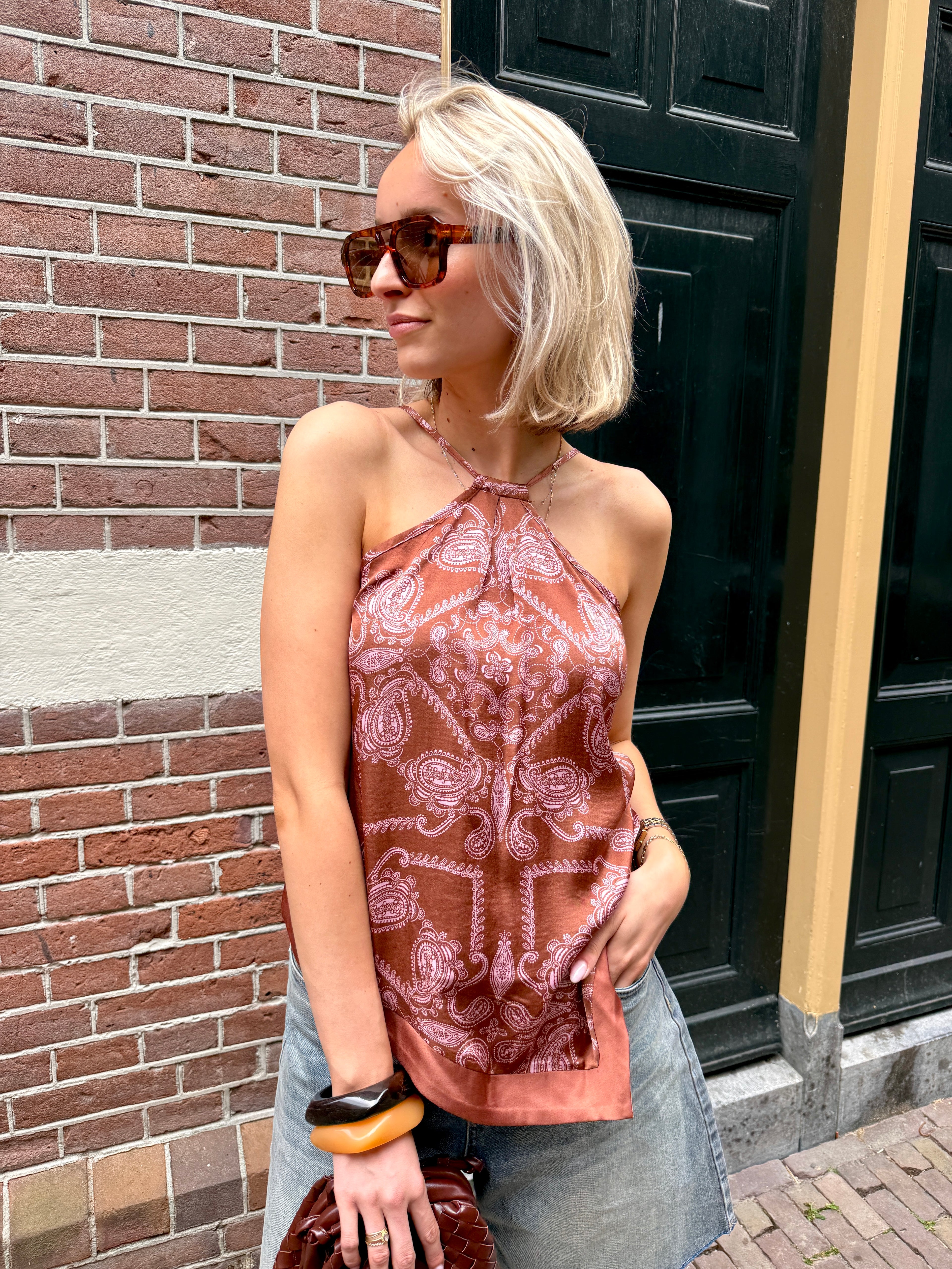 BandieCC Asym Strap Top - Suntan