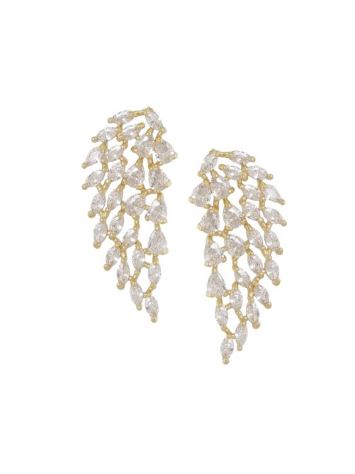 Oorstekers Blad met Strass