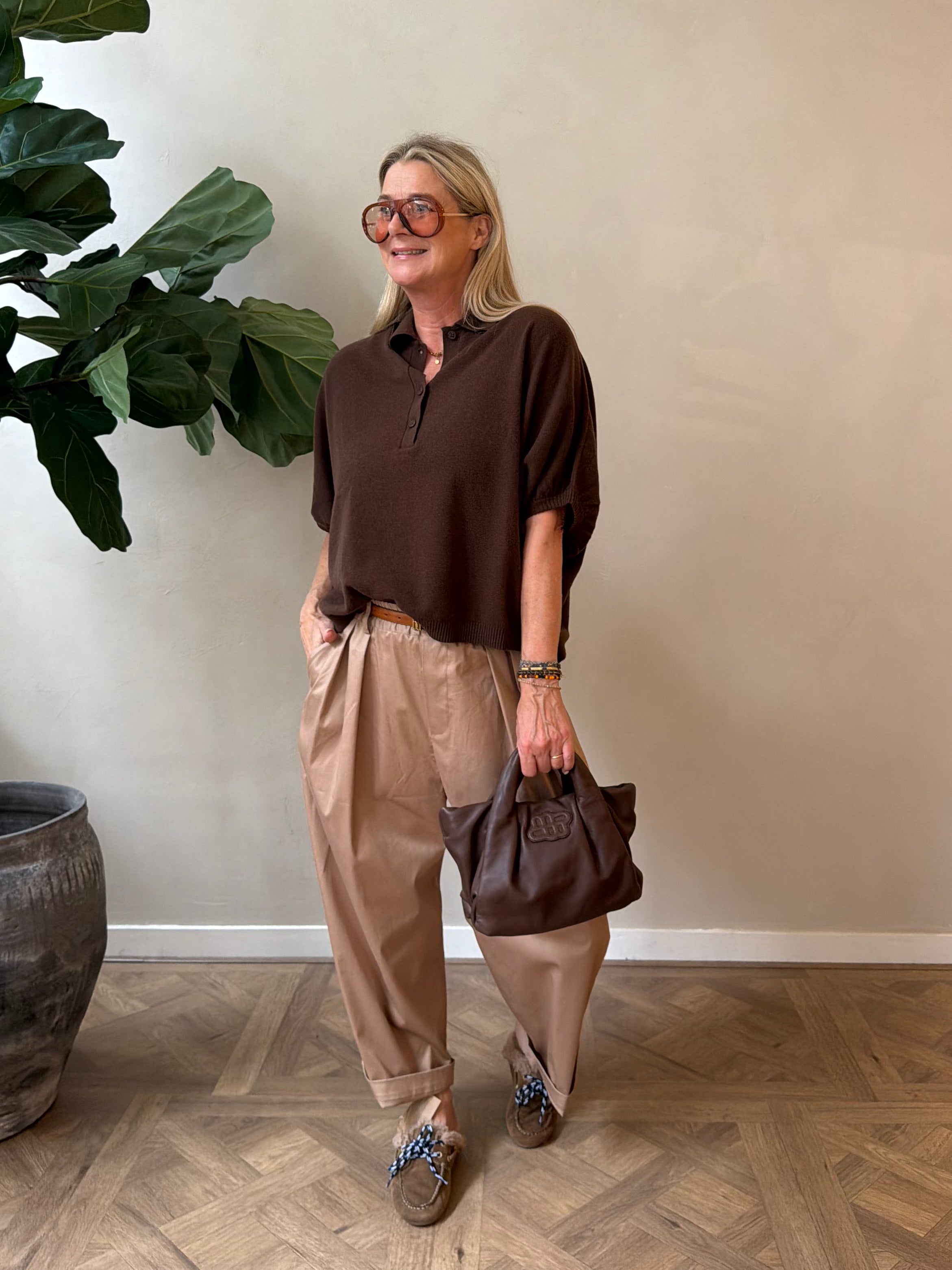 Cowboy Polo Knit - Brown
