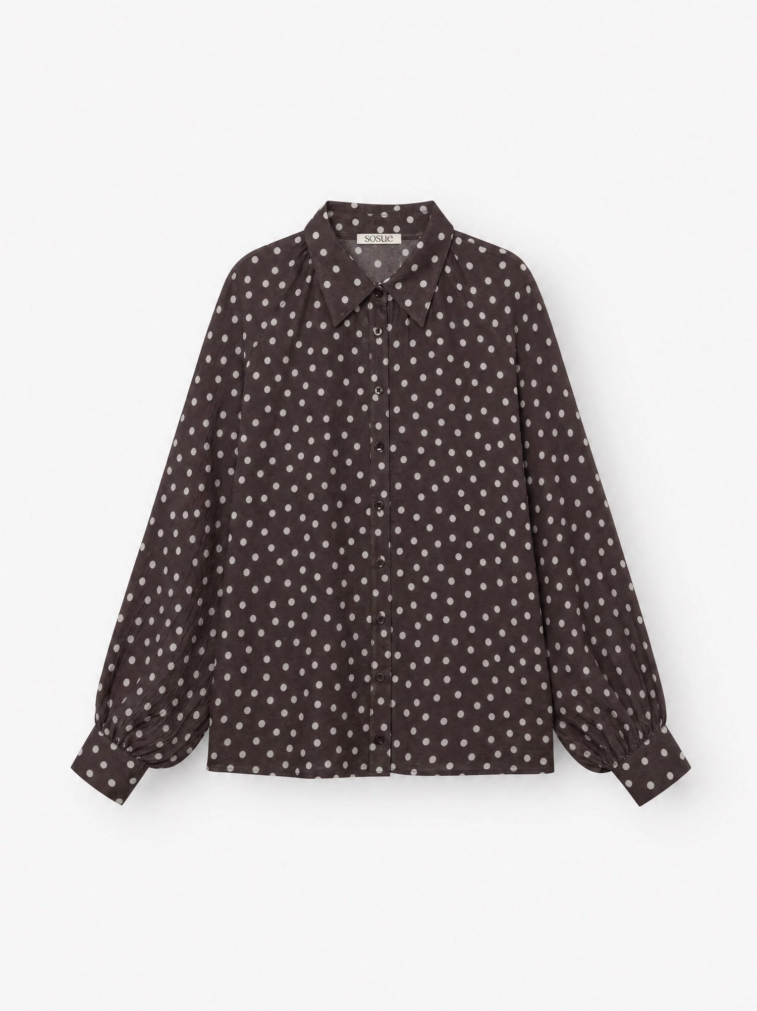 Bluse Antonia Polka Dots - Braun Ecru