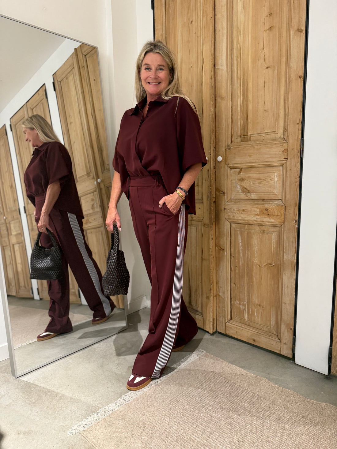 Trouser Stripe - Burgundy