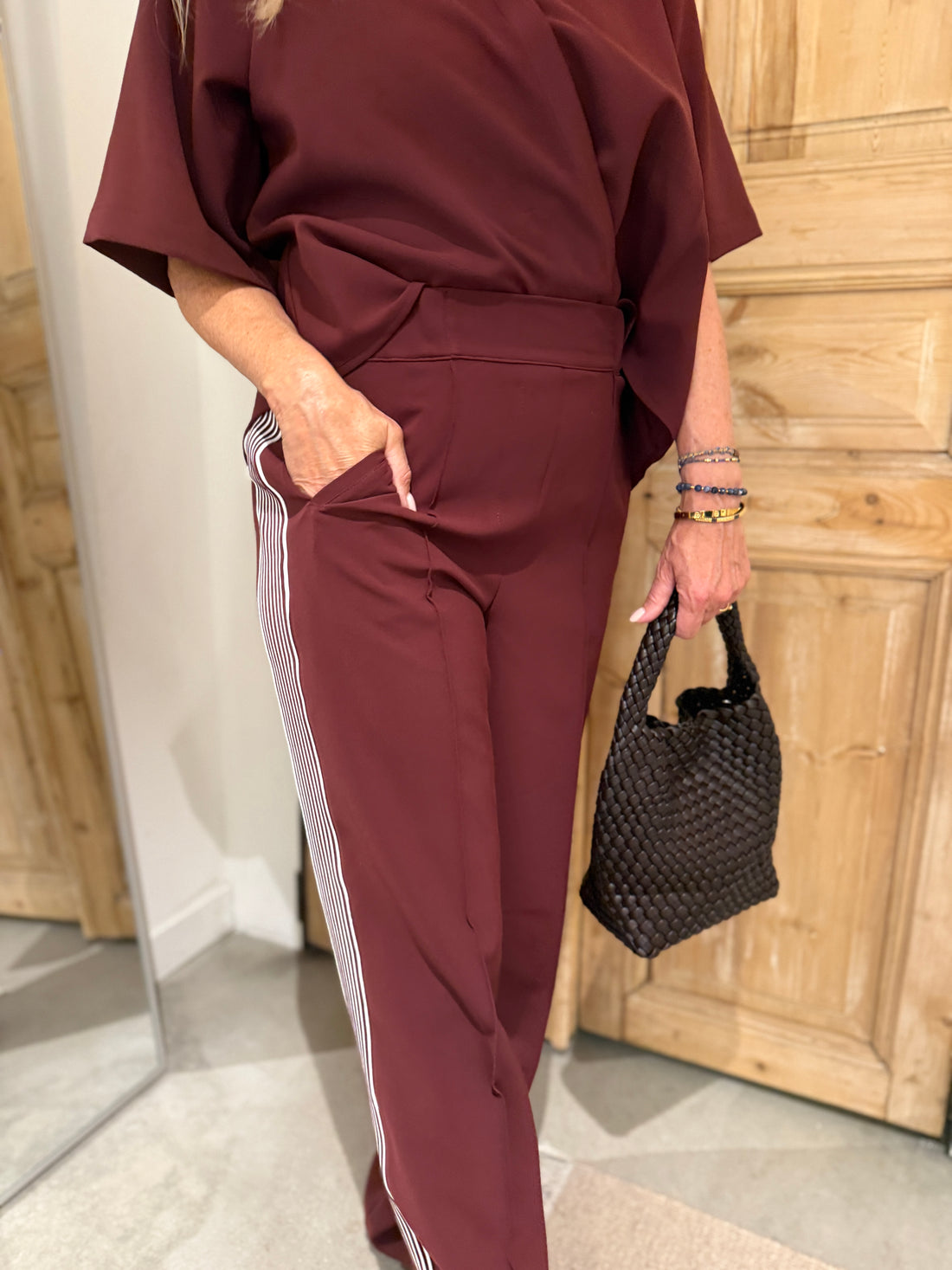 Trouser Stripe - Burgundy