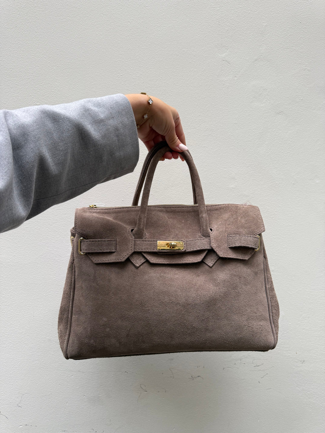 Suede Tas - Taupe