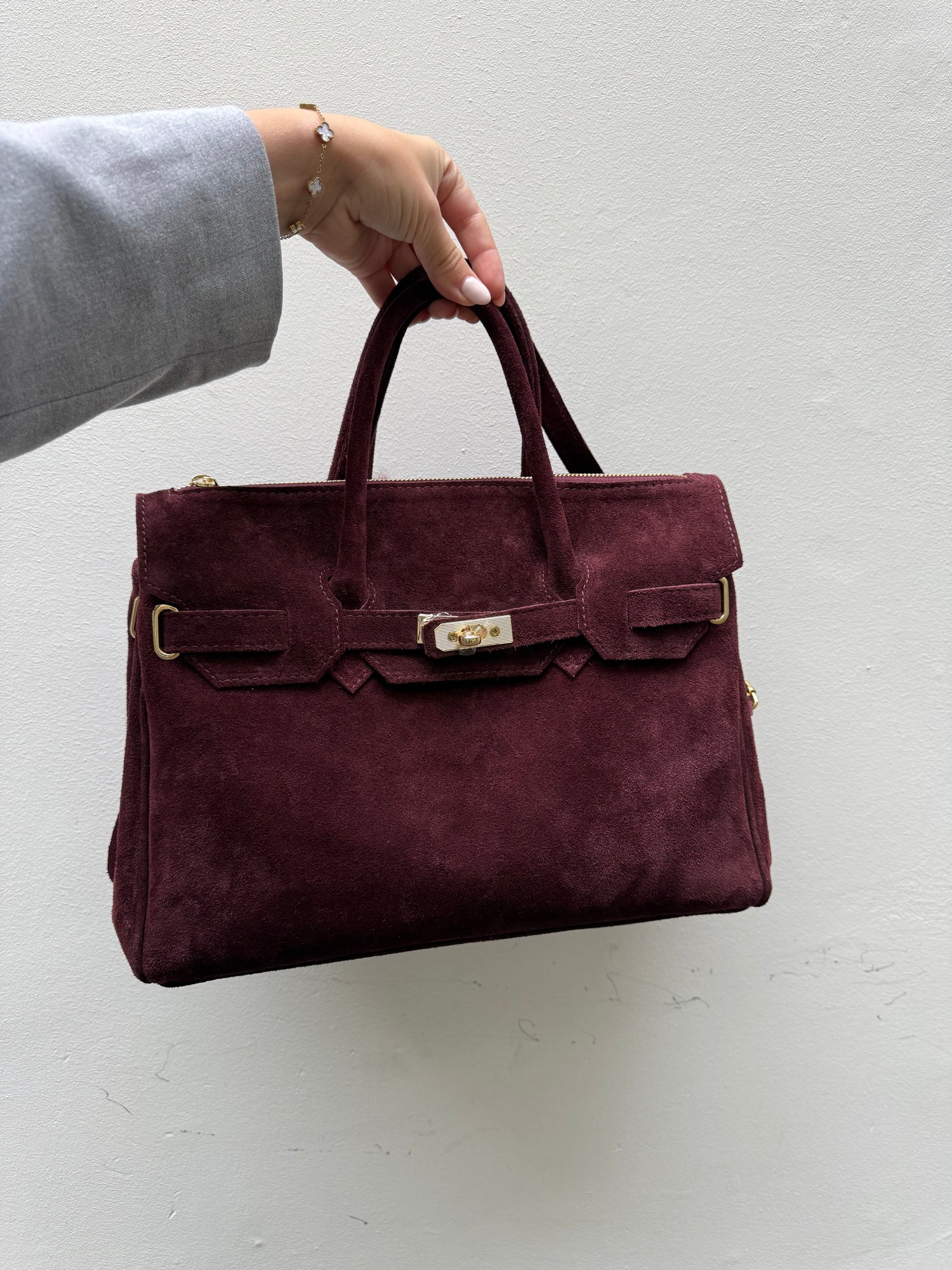 Suede Tas - Burgundy