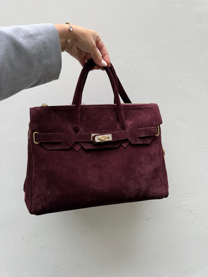 Suede Tas - Burgundy