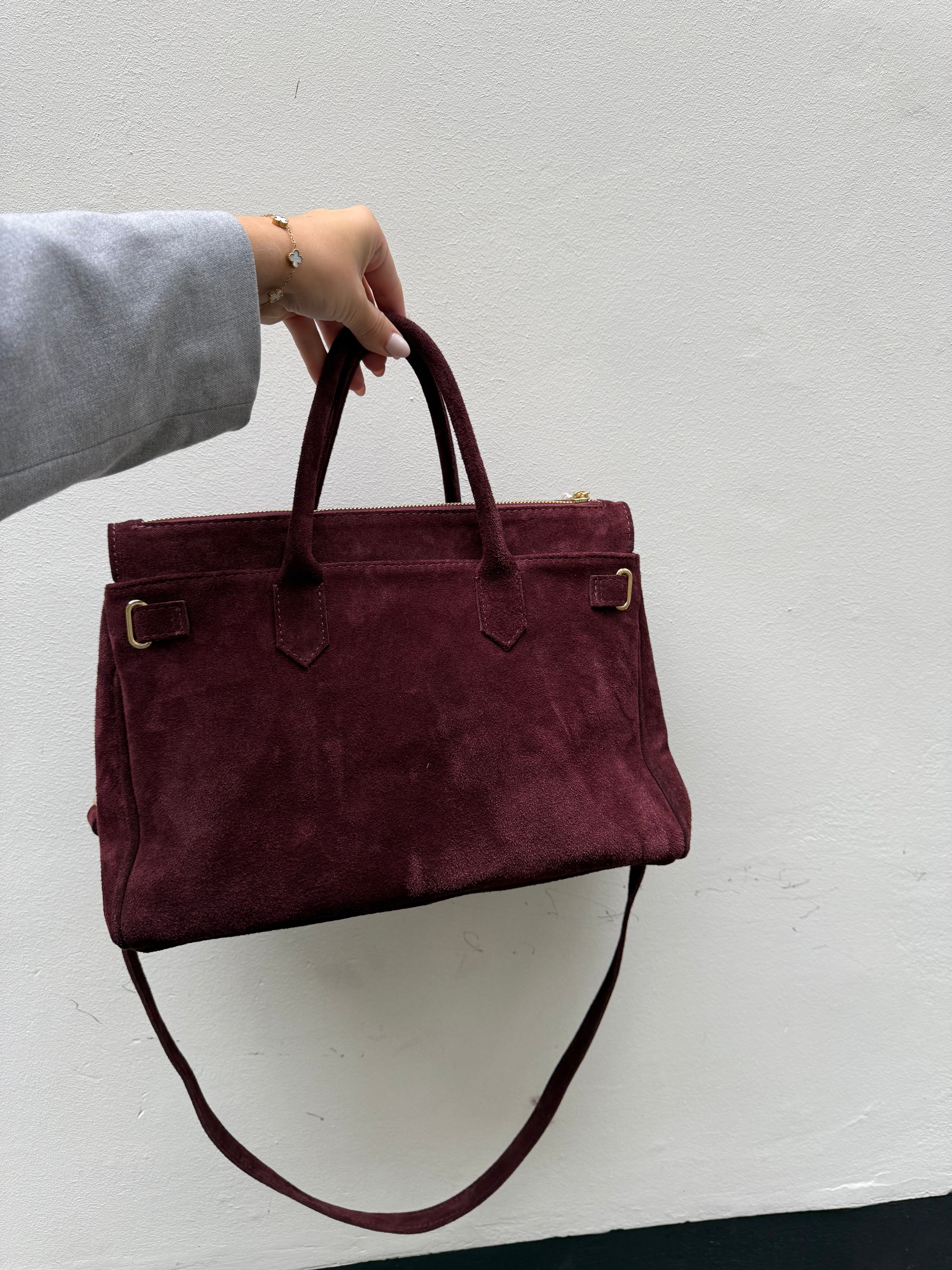Suede Tas - Burgundy