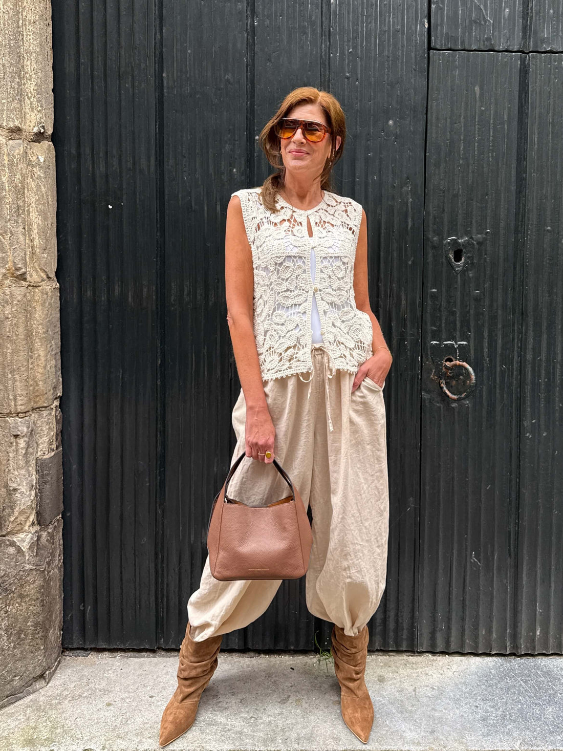 KellyCC Crochet Top - Bone