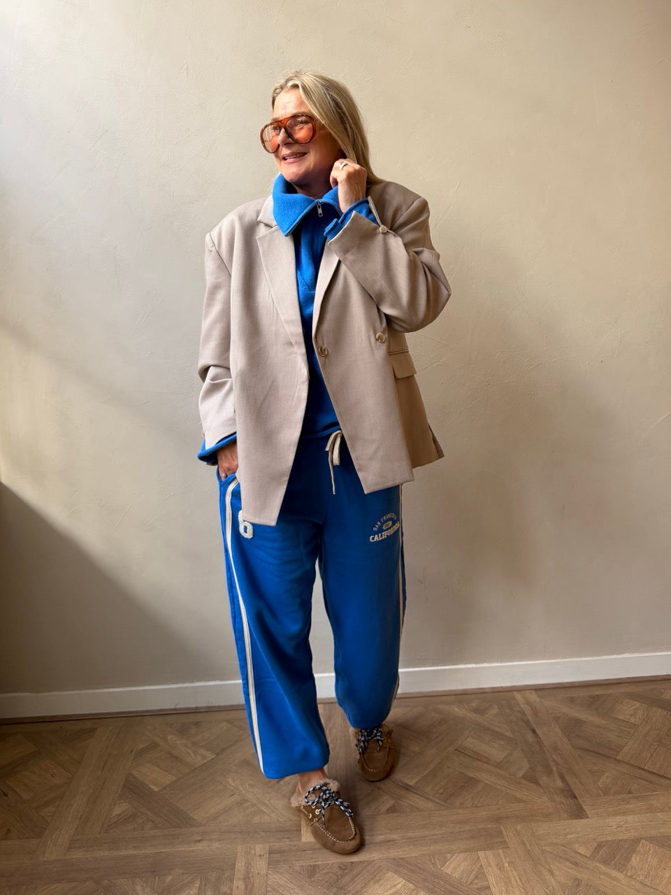 W26F1991LTD - Trousers print - Strong blue ecru