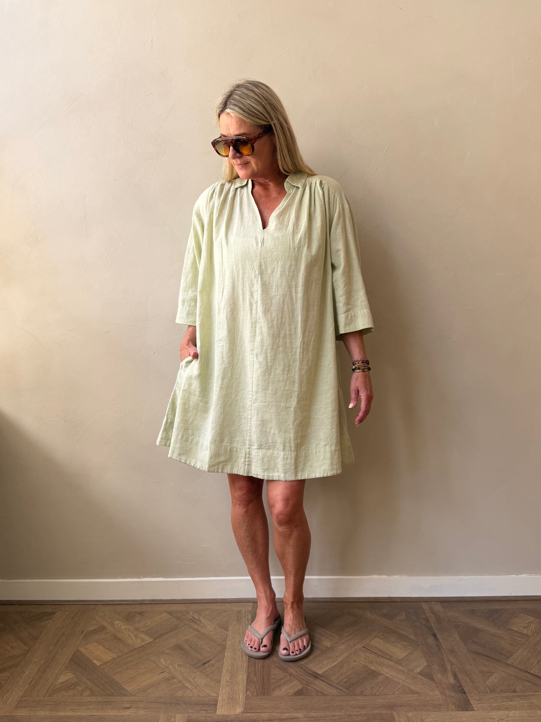 SLFluisa-Talia Linen Blend Dress - Lint