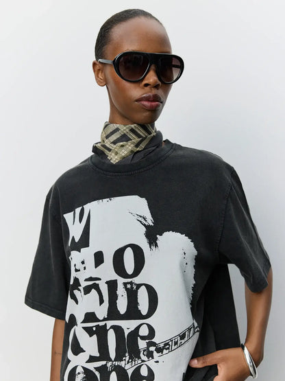 InasSW Silk Scarf - Dark Grey