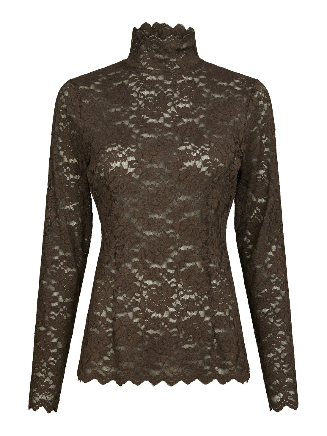 Liza Laceflower Blouse - Chocolate Brown