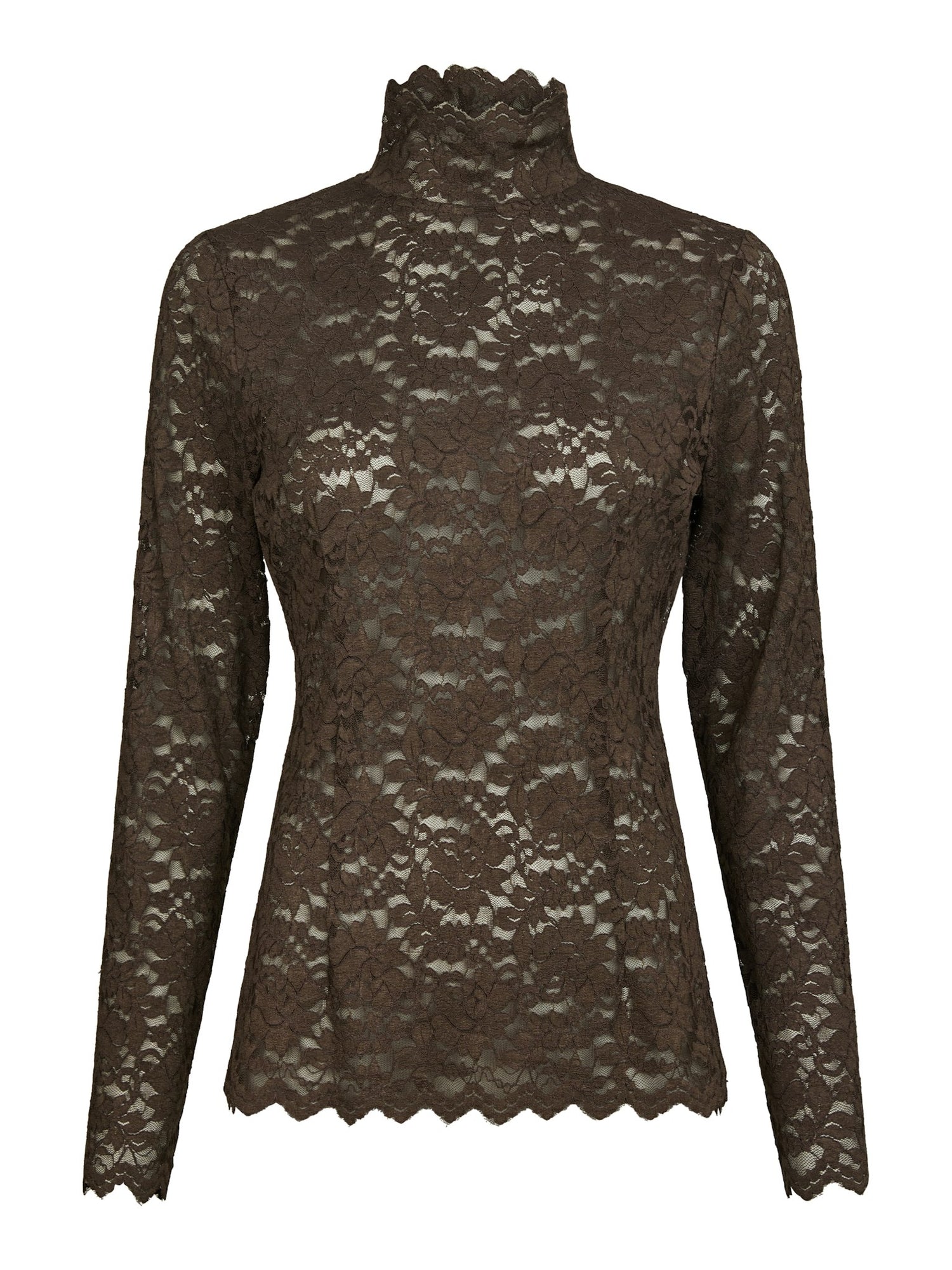 Liza Laceflower Blouse - Chocolate Brown