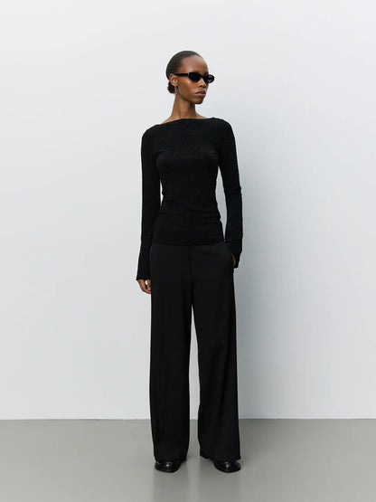 IrenaSW Glitter Blouse - Black Glitter