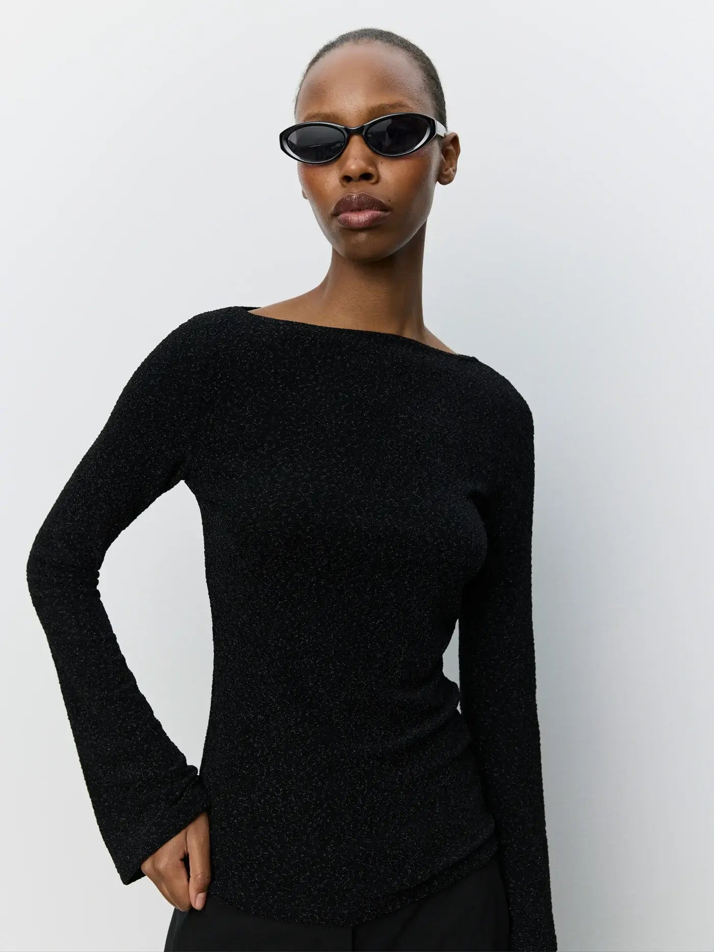 IrenaSW Glitter Blouse - Black Glitter
