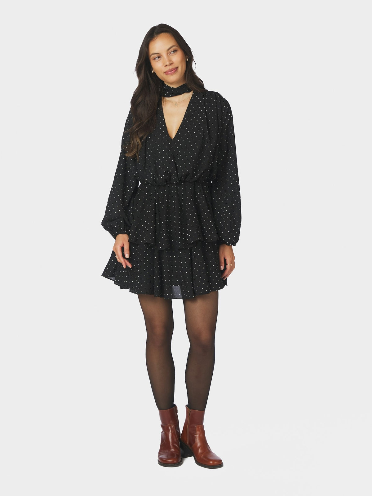 Nielle Dot Dress - Black