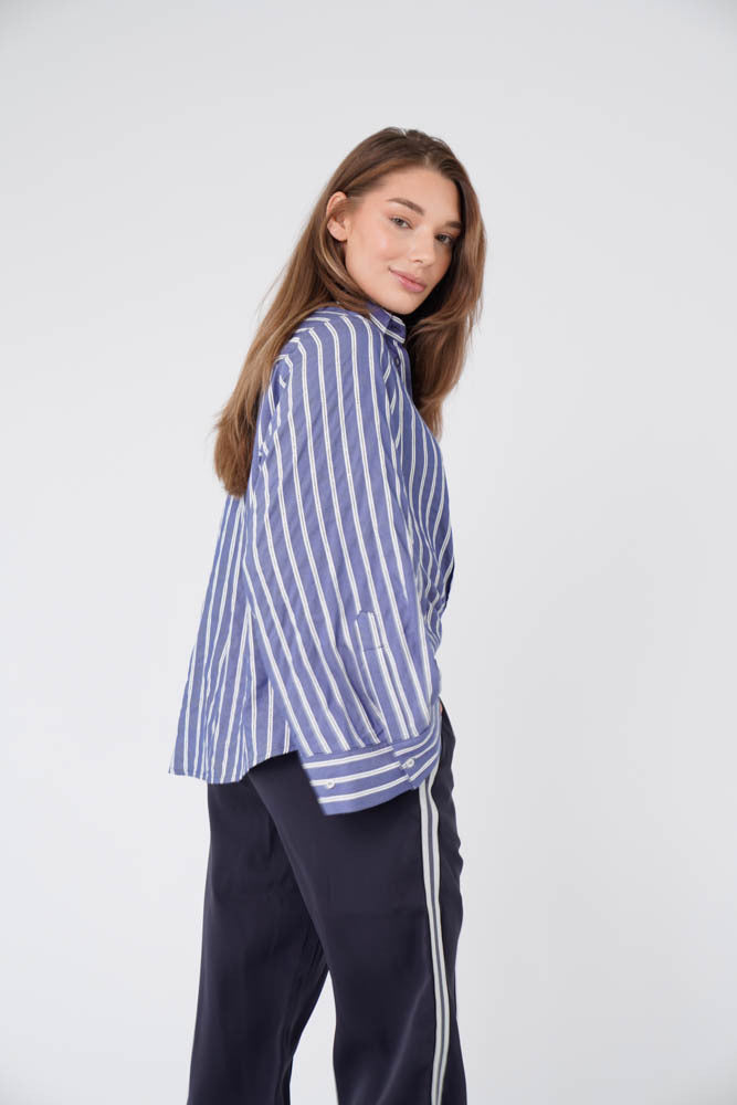 Indi Blouse - Denim Stripe Chain