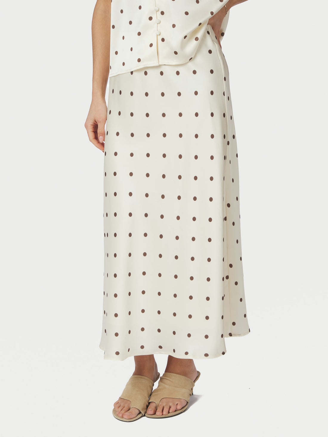 Bovary Dotted Skirt - Creme