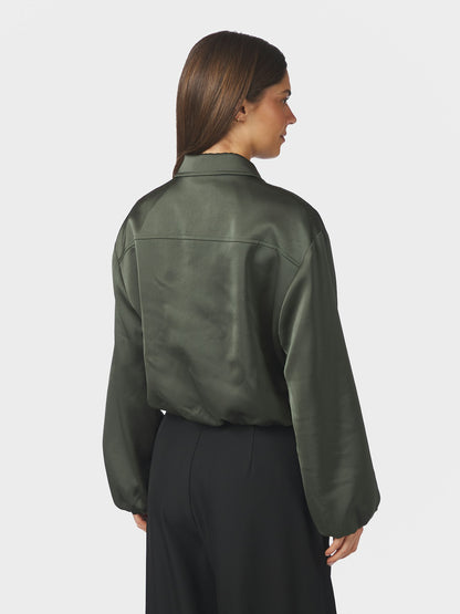 Denielle Heavy Sateen Jacket - Deep Green