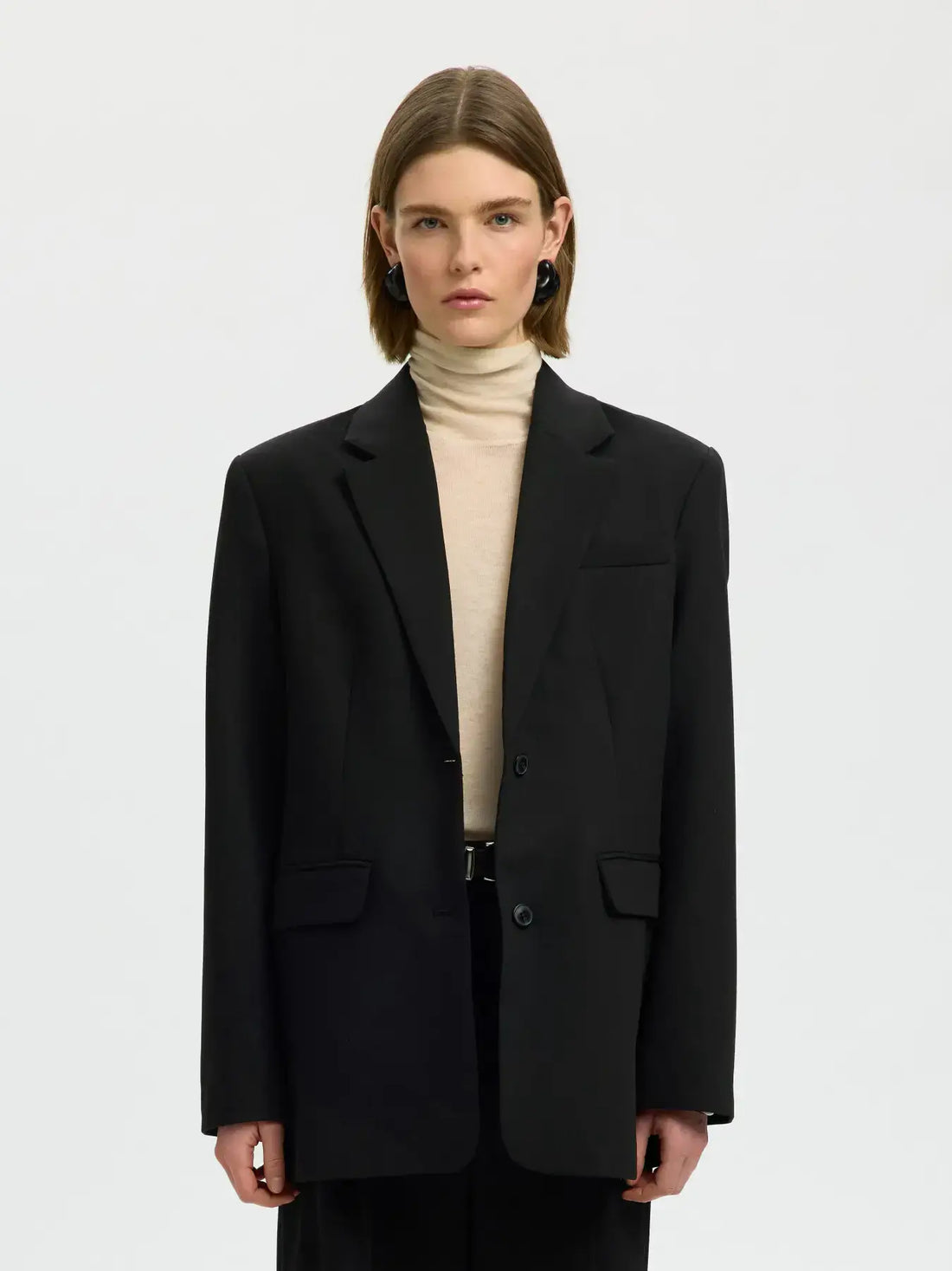 SLFOversized Mara Wool Blend Blazer - Black