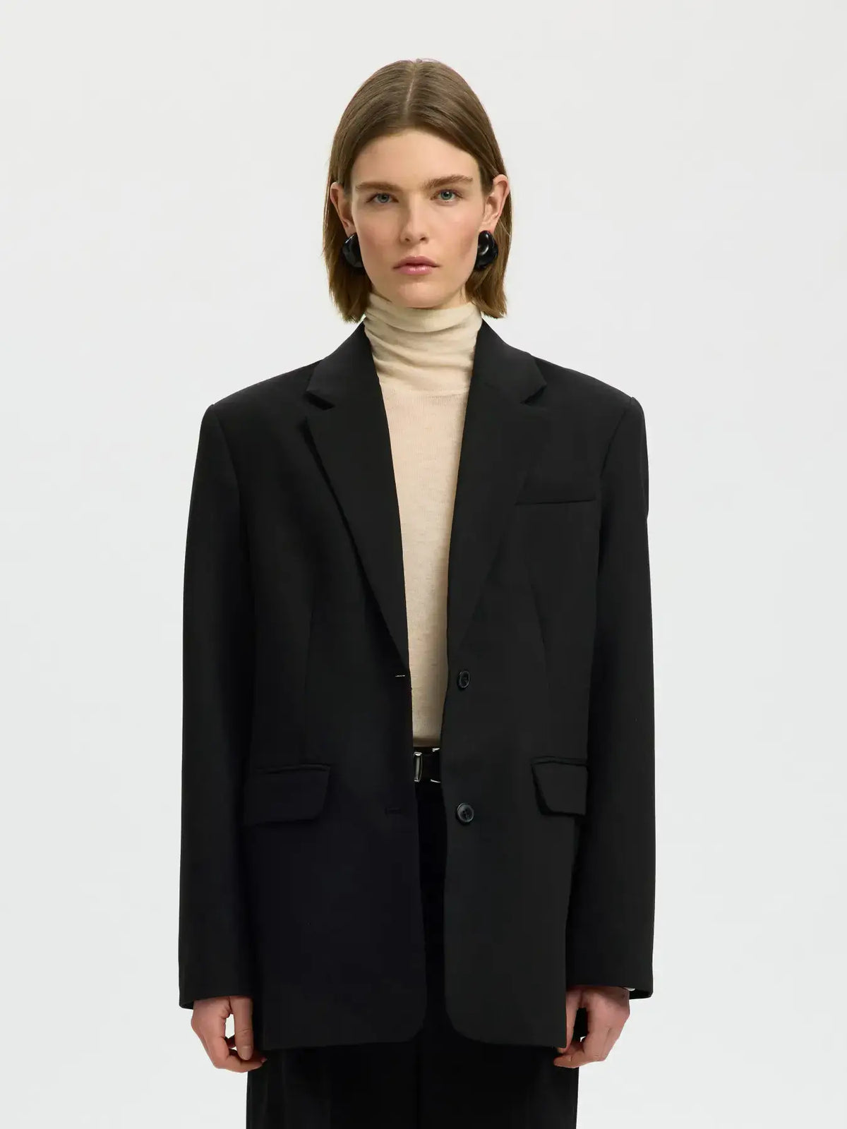 SLFOversized Mara Wool Blend Blazer - Black