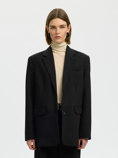SLFOversized Mara Wool Blend Blazer - Black