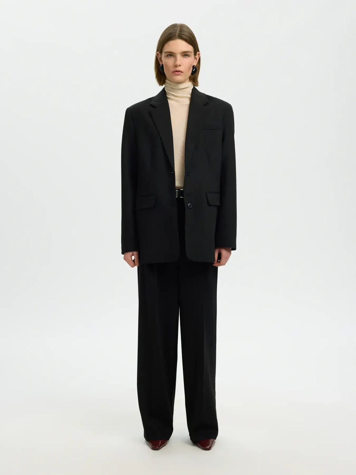 SLFOversized Mara Wool Blend Blazer - Black