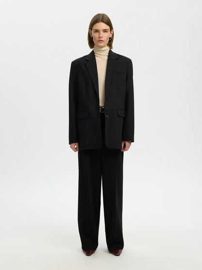 SLFOversized Mara Wool Blend Blazer - Black